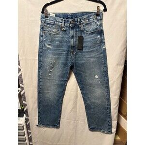 NWT R13 Woman's Boyfriend Fit Jeans In Bain With Rips 4B0R Size 26